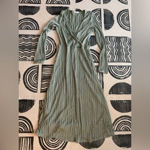 Mango dressy knitted dress in sage